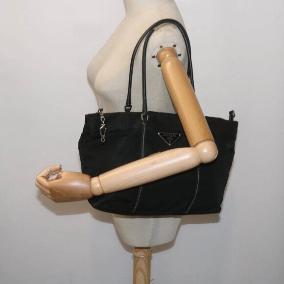 PRADA Tote Bag Nylon Black Auth - Picture 1 of 16